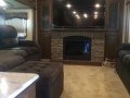 60" TV and Fireplace